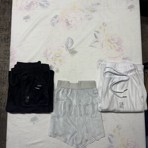 Juicy Couture Light Gray Velour Lounge Shorts with Pink Label